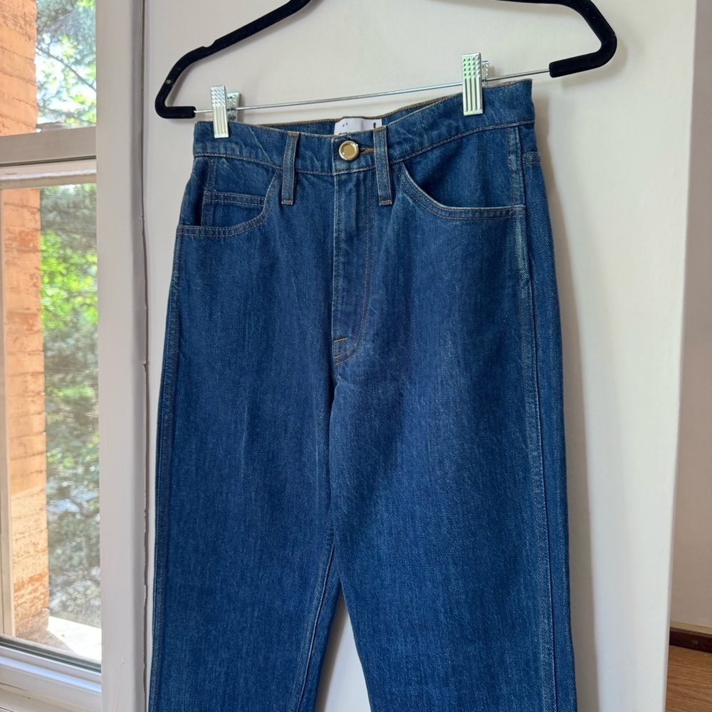 New FRAME Le Italien Straight-Leg Jeans Blue 24 - Picture 7 of 16